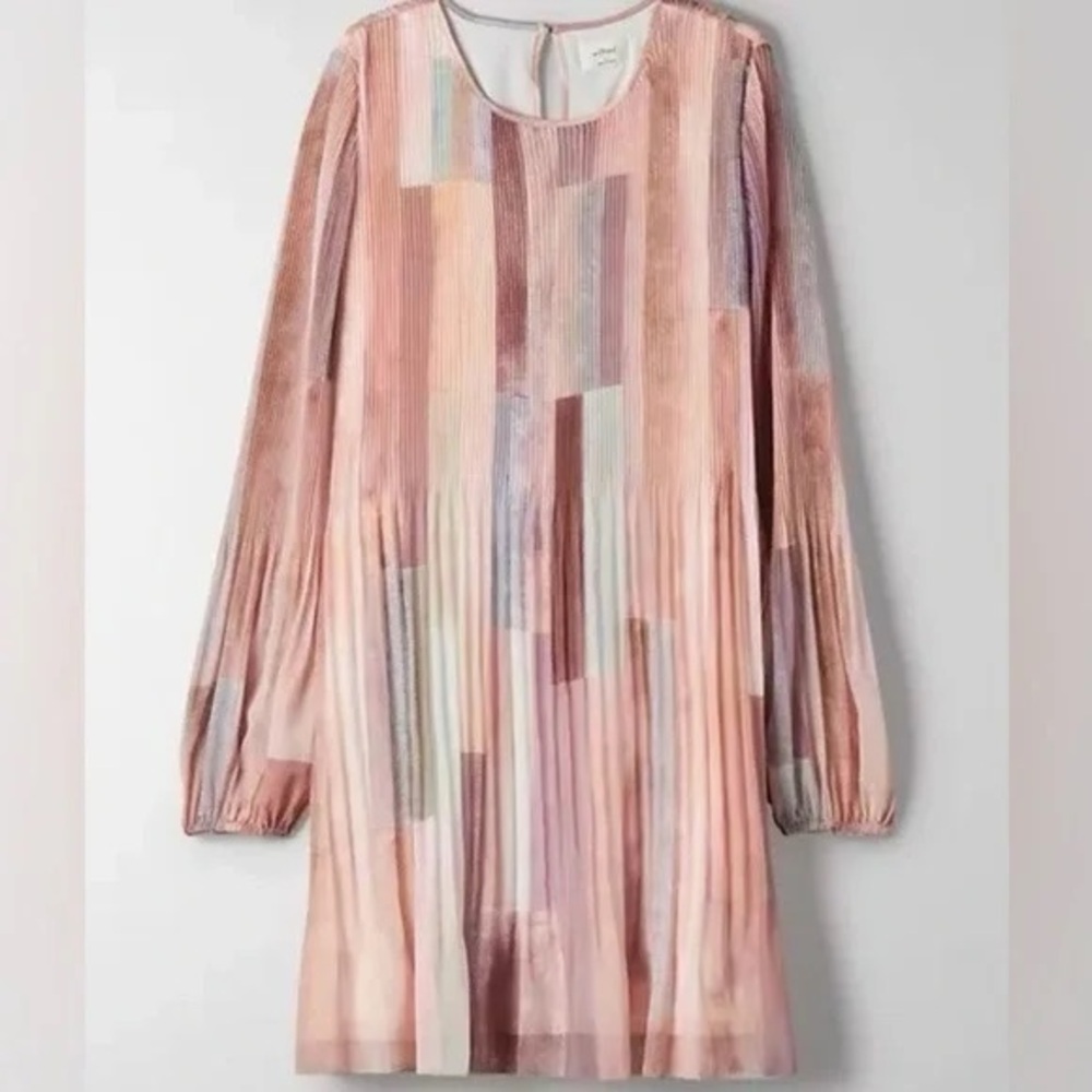 Aritzia Wilfred Elba Mini Dress in Heirloom Pink/Sage Frost NWT